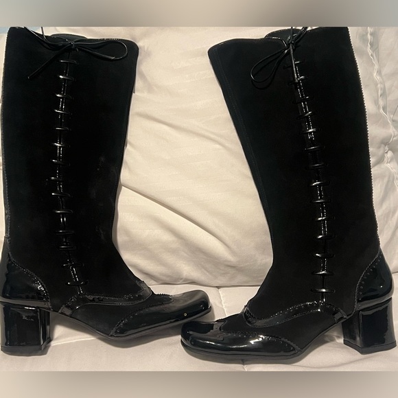 shoe be doo Shoes Italian Shoe Be Doo Suede And Patent Leather Tall